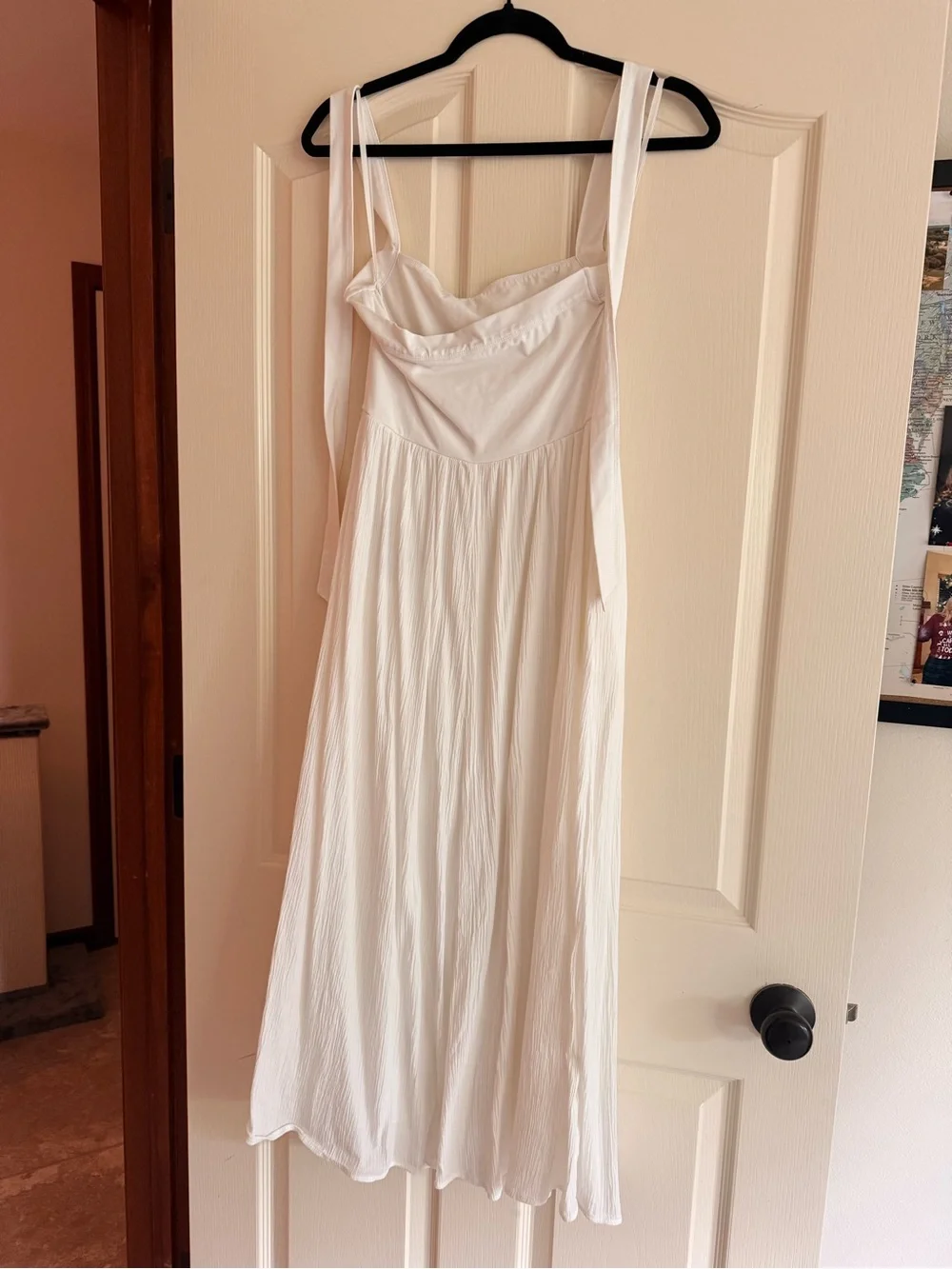 Aerie Halter Neck White Square-Neck Midi Sundress - Picture 4 of 4